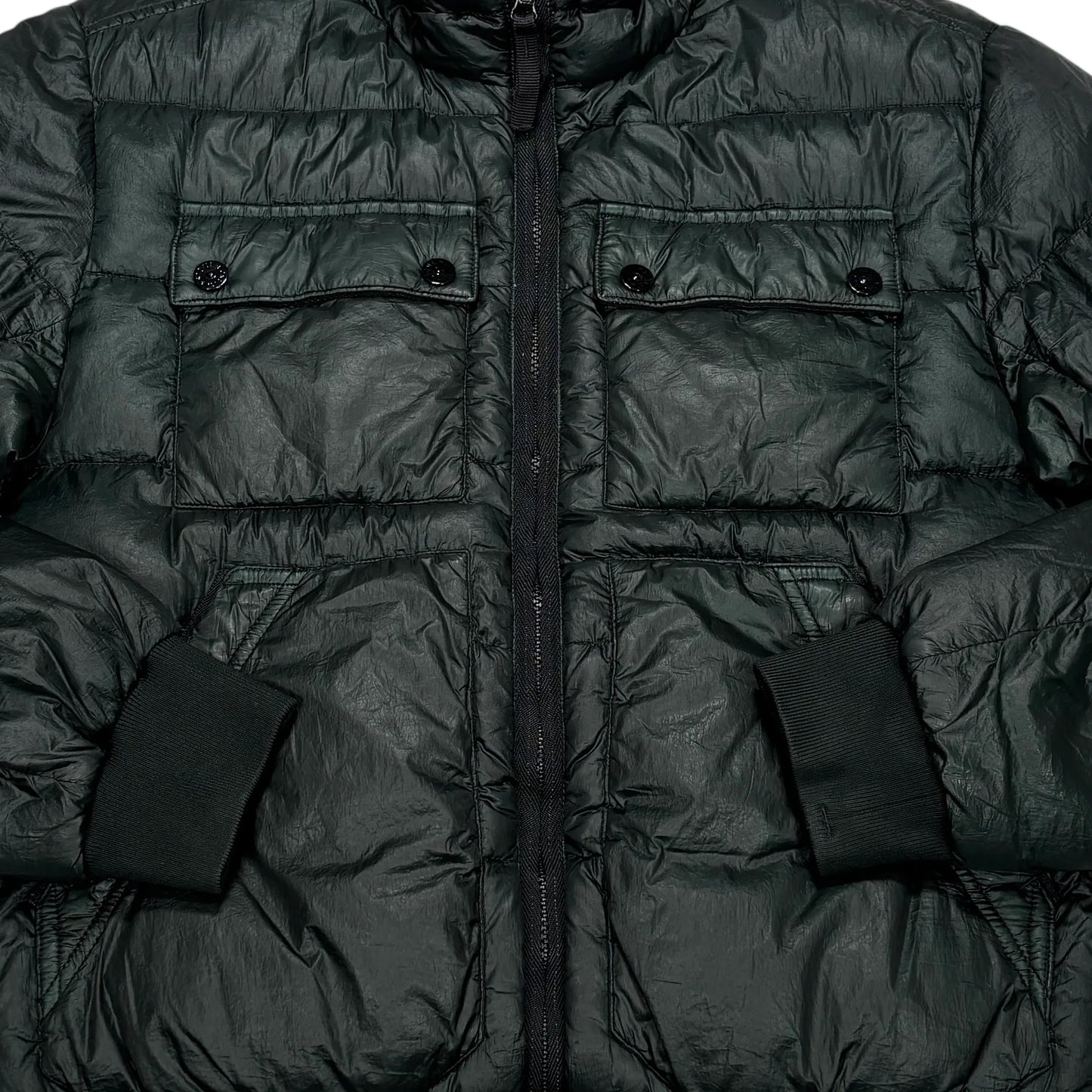 Stone Island Green Garment Dyed Down_26 GR X SQM_N Puffer Jacket