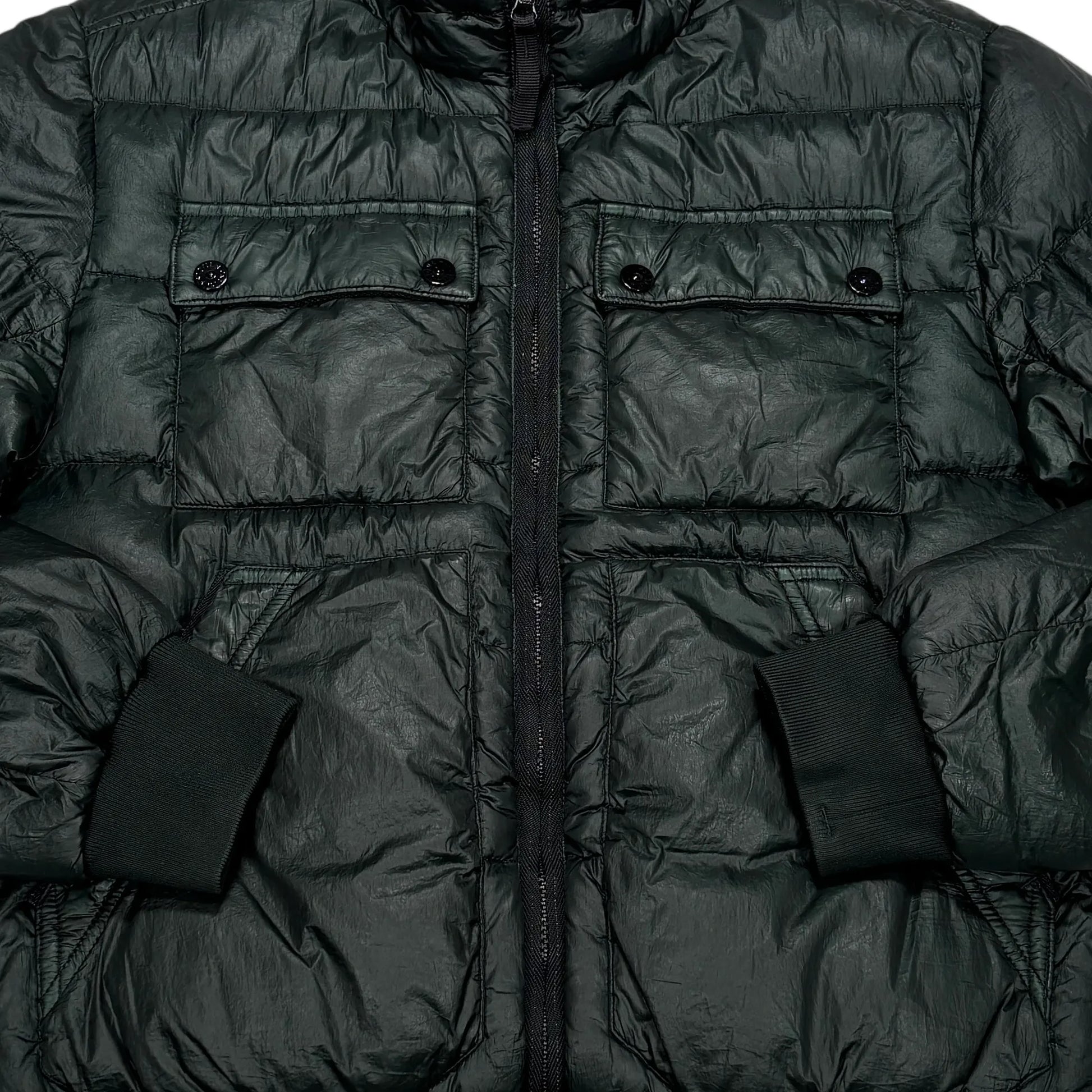 Stone Island Green Garment Dyed Down_26 GR X SQM_N Puffer Jacket