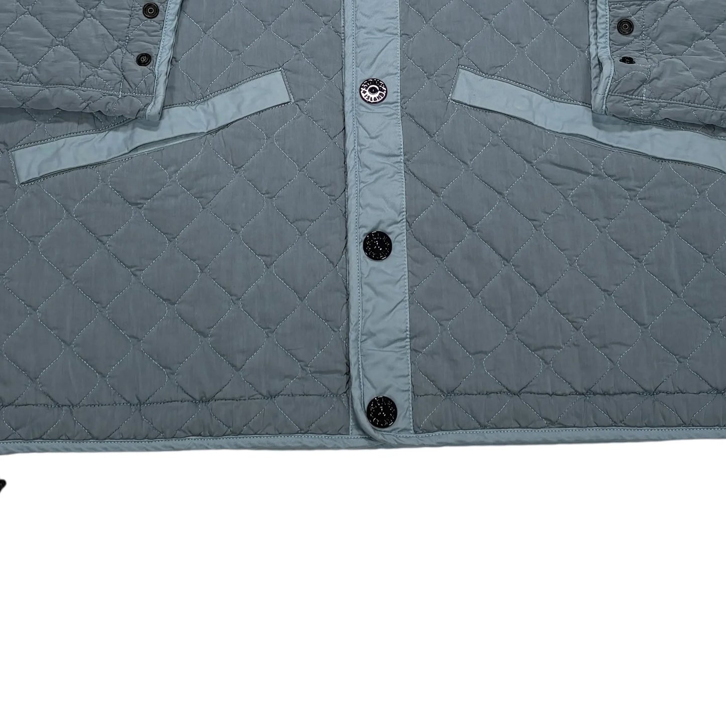 Stone Island Blue Capo Campionario Compass Patch Quilted Jacket