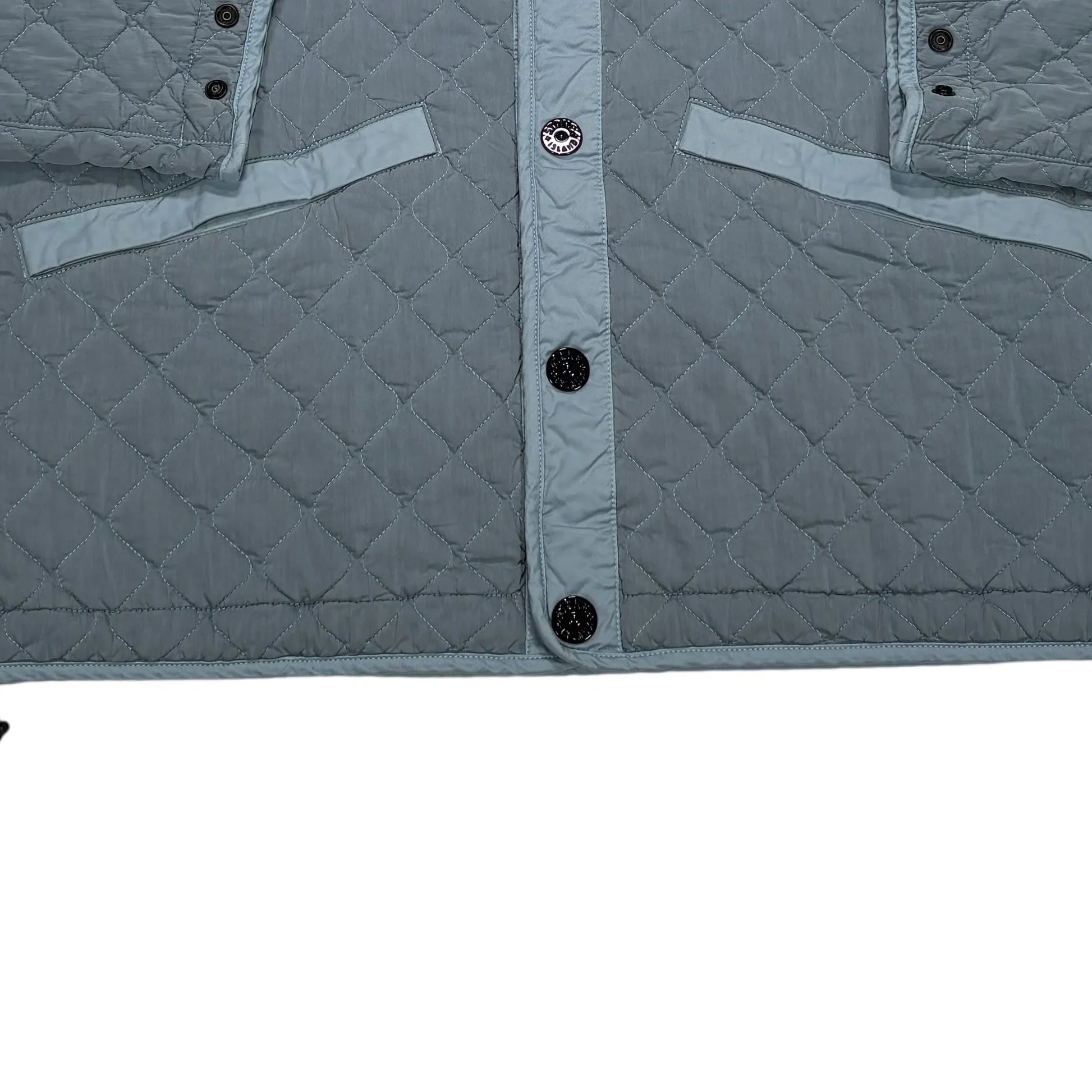 Stone Island Blue Capo Campionario Compass Patch Quilted Jacket