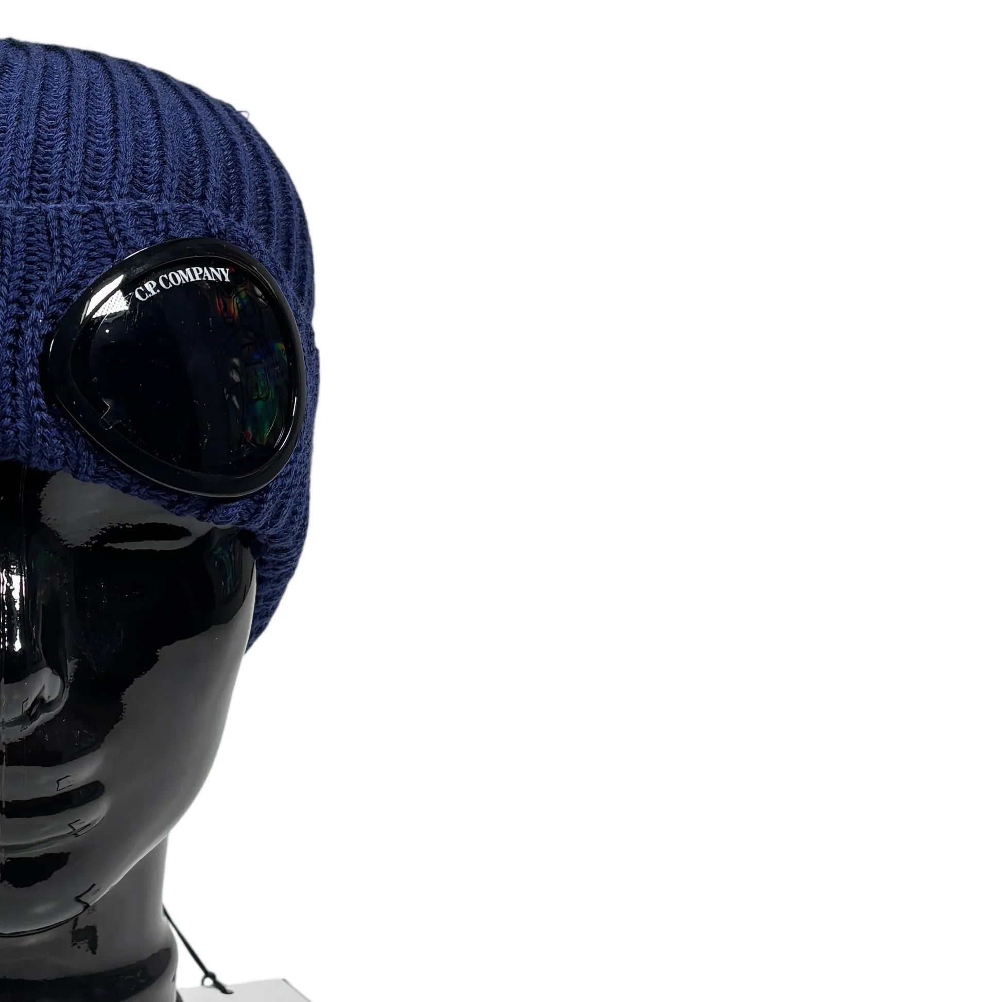 CP Company Navy Blue Double Goggle Beanie Hat