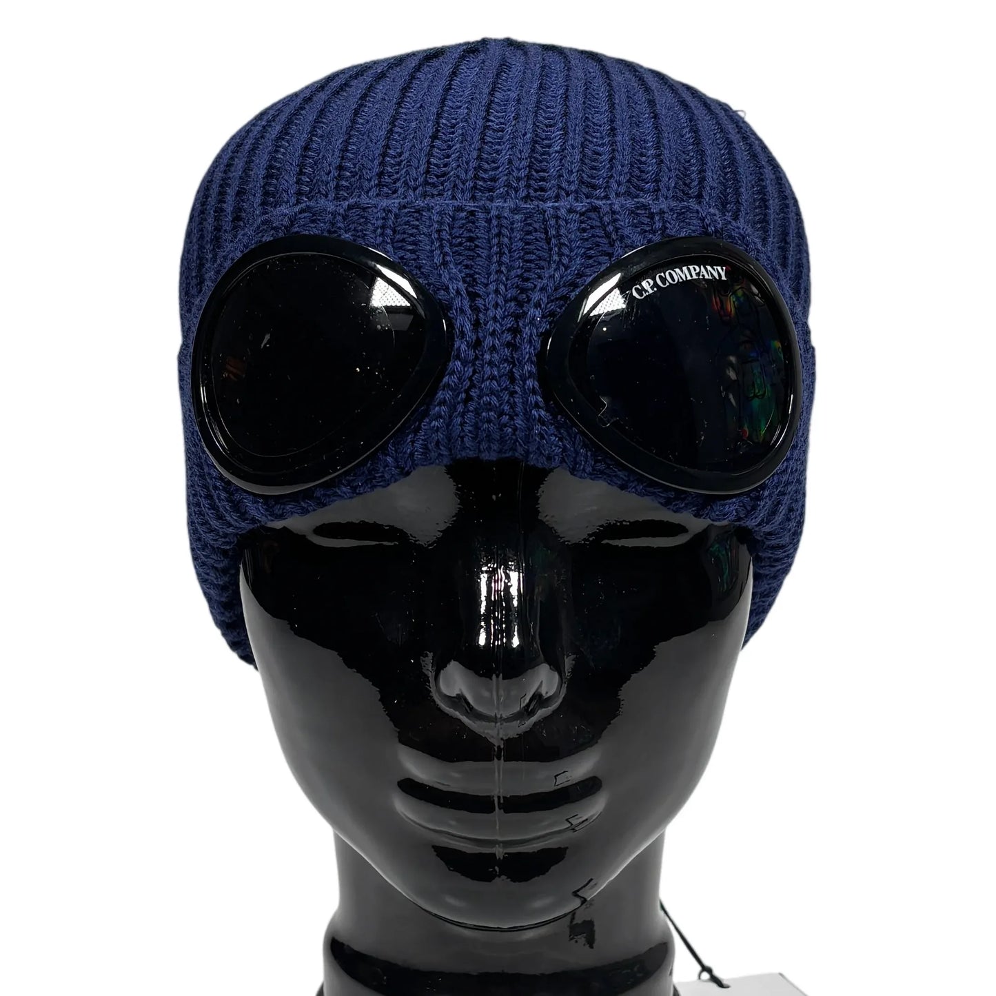 CP Company Navy Blue Double Goggle Beanie Hat