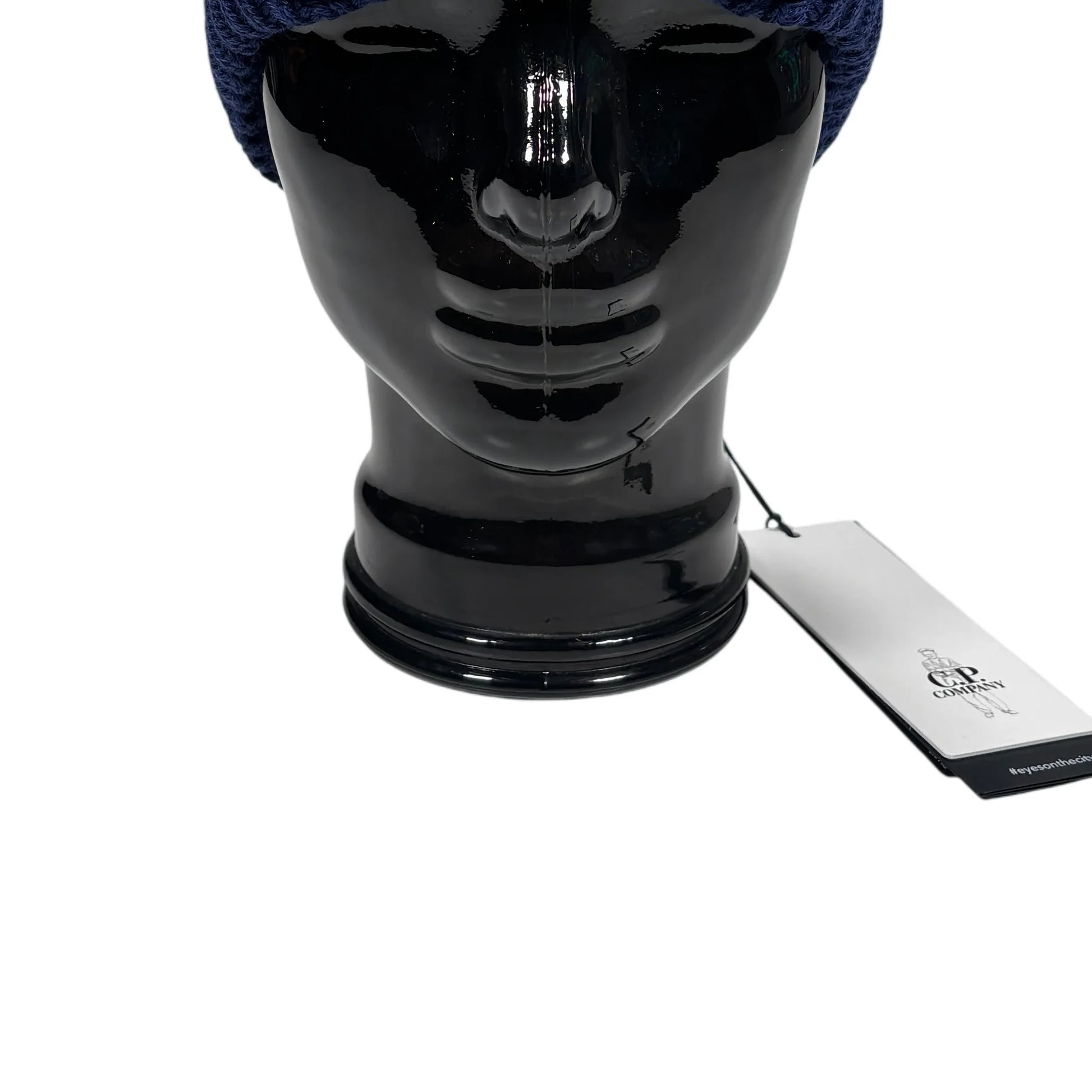 CP Company Navy Blue Double Goggle Beanie Hat