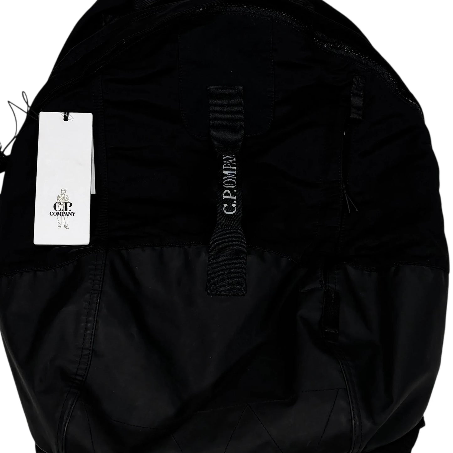 CP Company Black Logo Spell Out Water Resistant Backpack