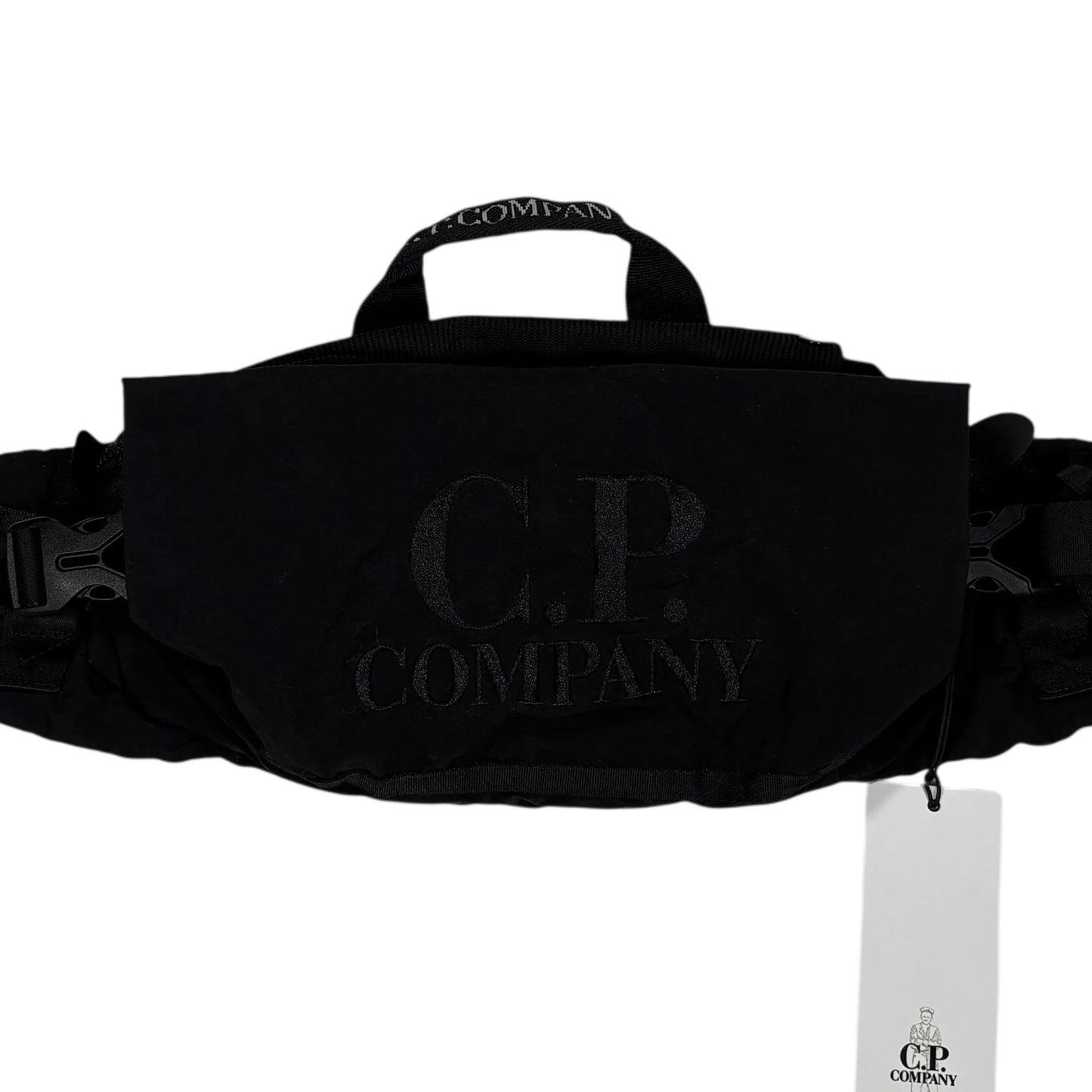 CP Company Black Logo Embroidery Waist Bag