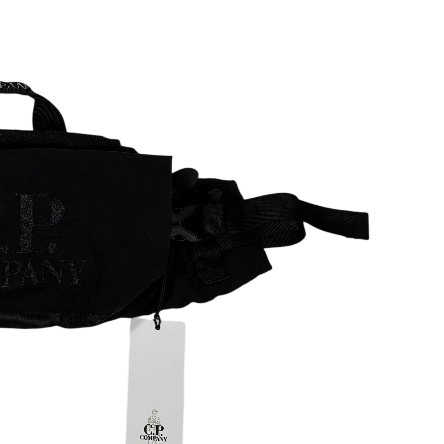 CP Company Black Logo Embroidery Waist Bag