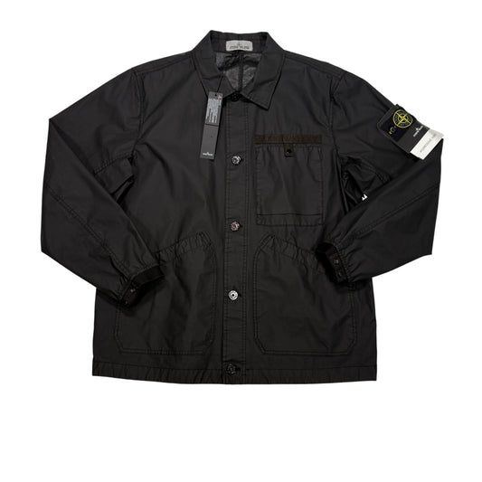 Stone Island Black Aggressive Gommato Compass Patch Jacket