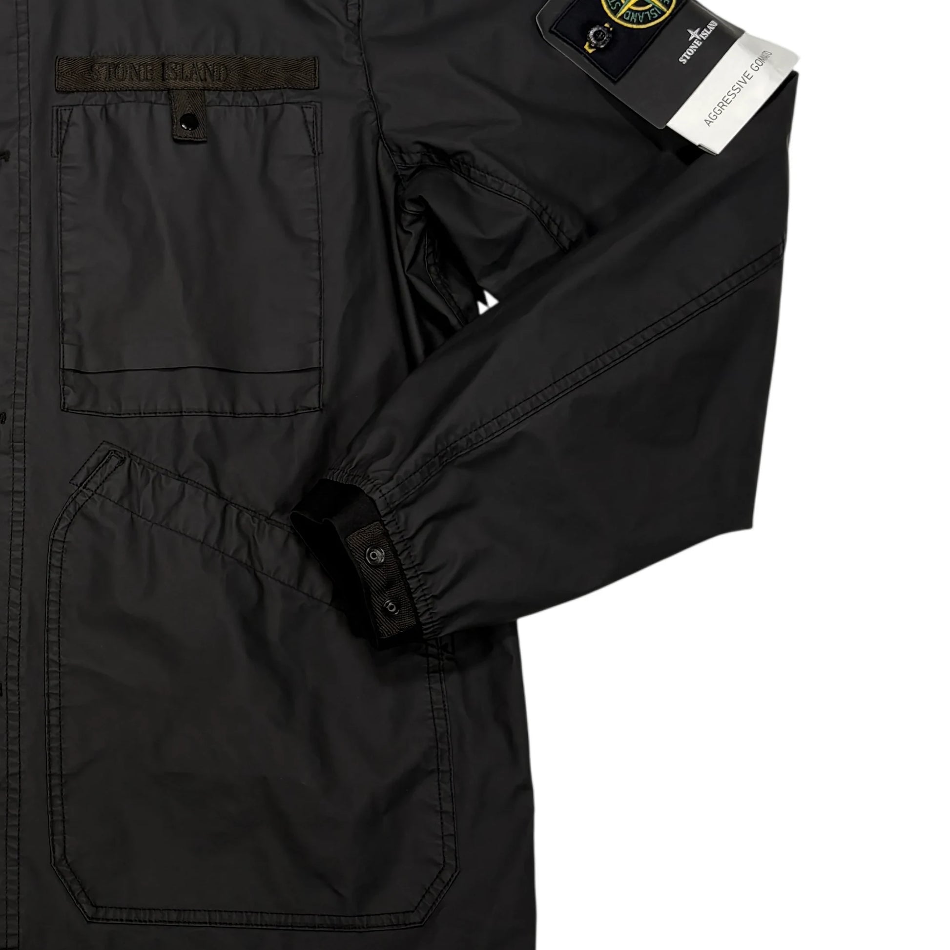 Stone Island Black Aggressive Gommato Compass Patch Jacket