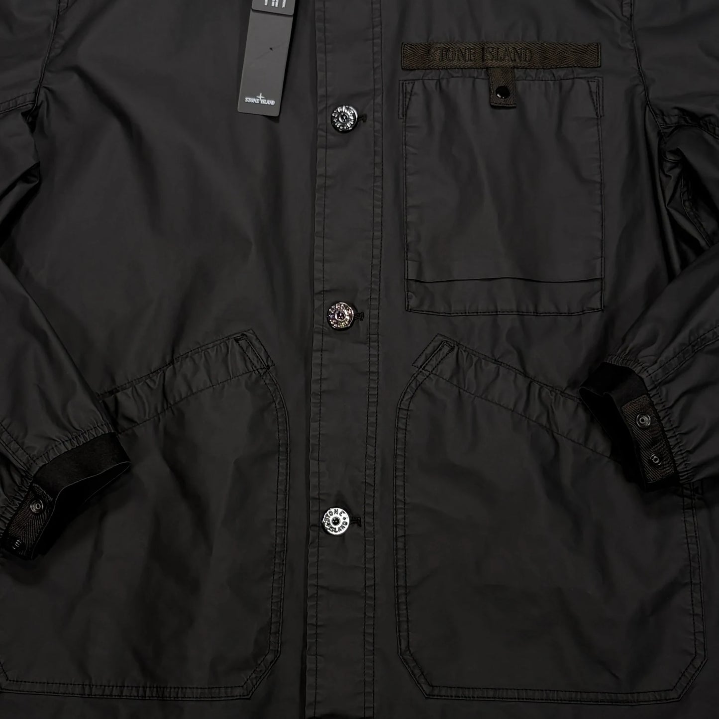 Stone Island Black Aggressive Gommato Compass Patch Jacket