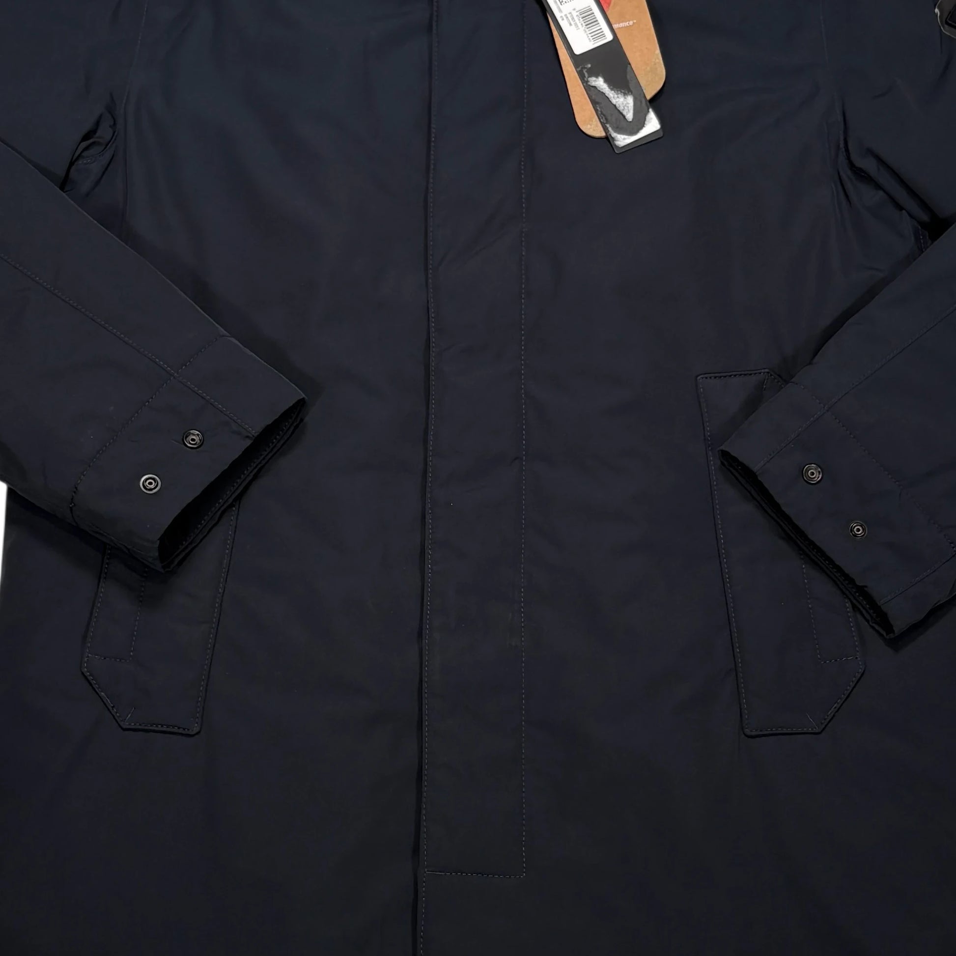 Stone Island Navy Micro Twill with Primaloft Insulation Technology Compass Patch Coat