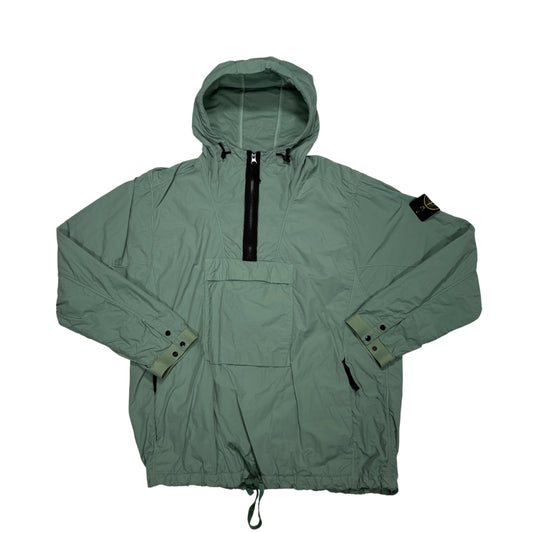 Stone Island Green Compass Patch Quarter Zip Pullover Jacket