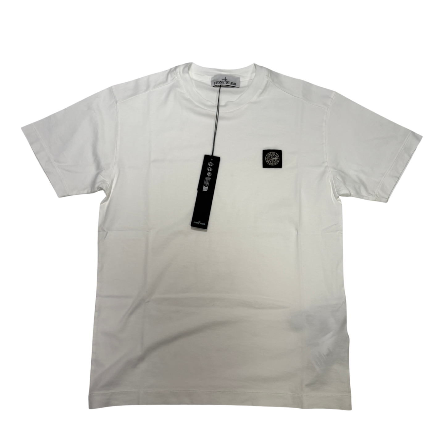 Stone Island White Logo Patch White T-shirt