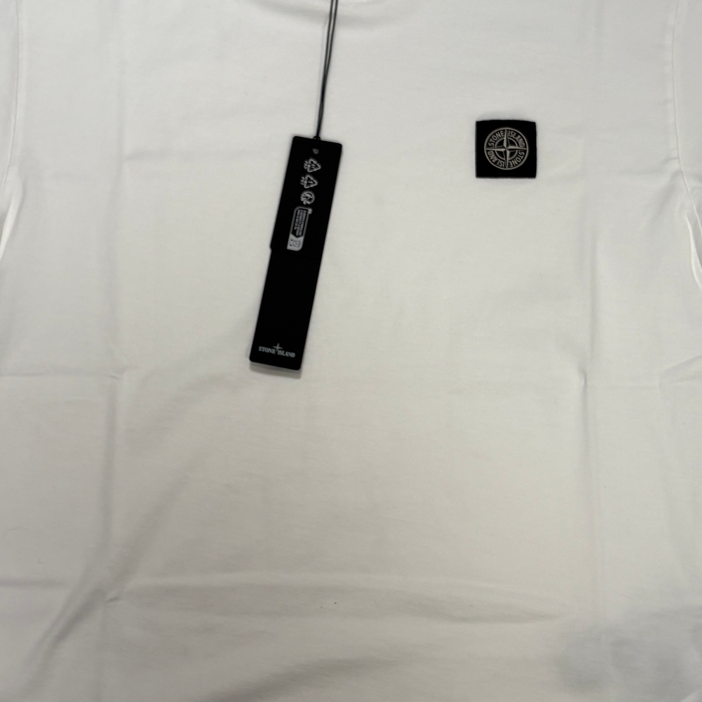 Stone Island White Logo Patch White T-shirt