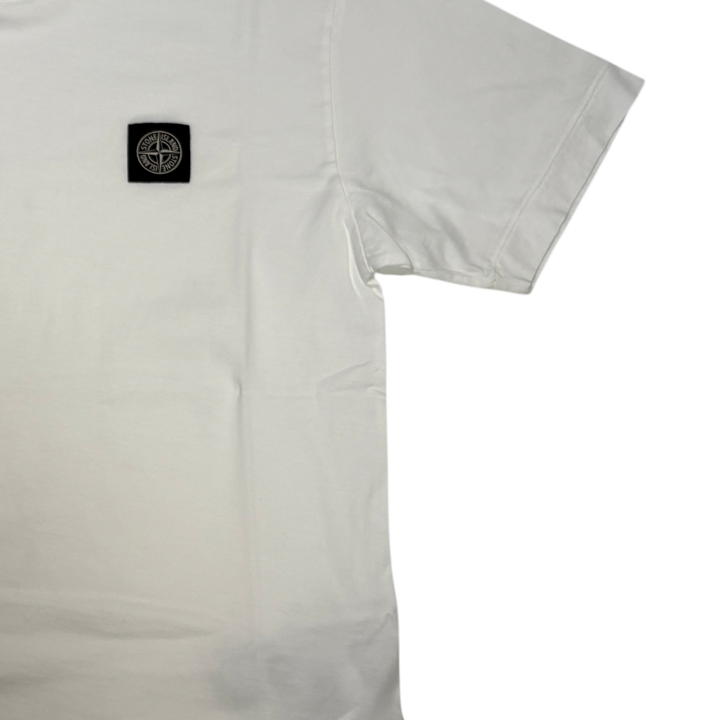 Stone Island White Logo Patch White T-shirt