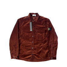 Load image into Gallery viewer, Stone Island Chestnut Brown Velvet Quilted Garment Dyed Overshirt Jacket
