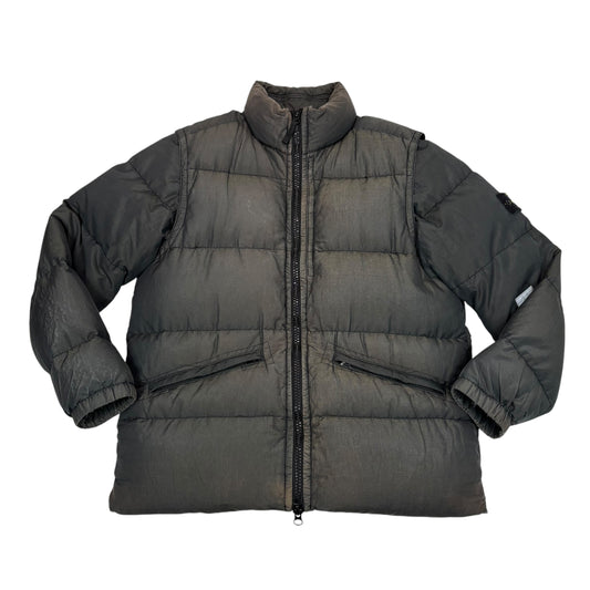 Stone Island Green Cotton Metal Watro Compass Patch 2 In 1 Jacket