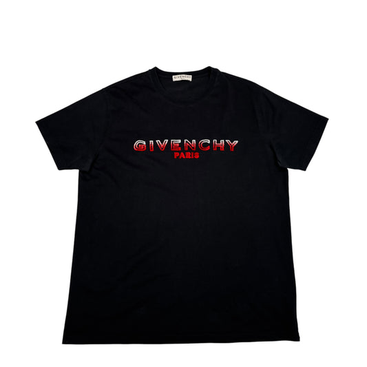 Givenchy Black Embroidered Fleece Logo Tshirt