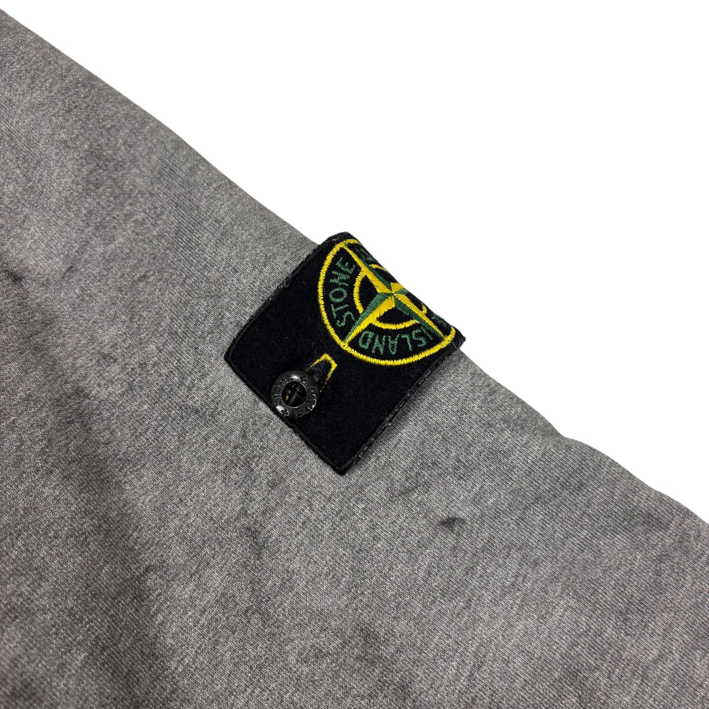 Stone Island Grey Dust Treatment Compass-Patch Crewneck Jumper
