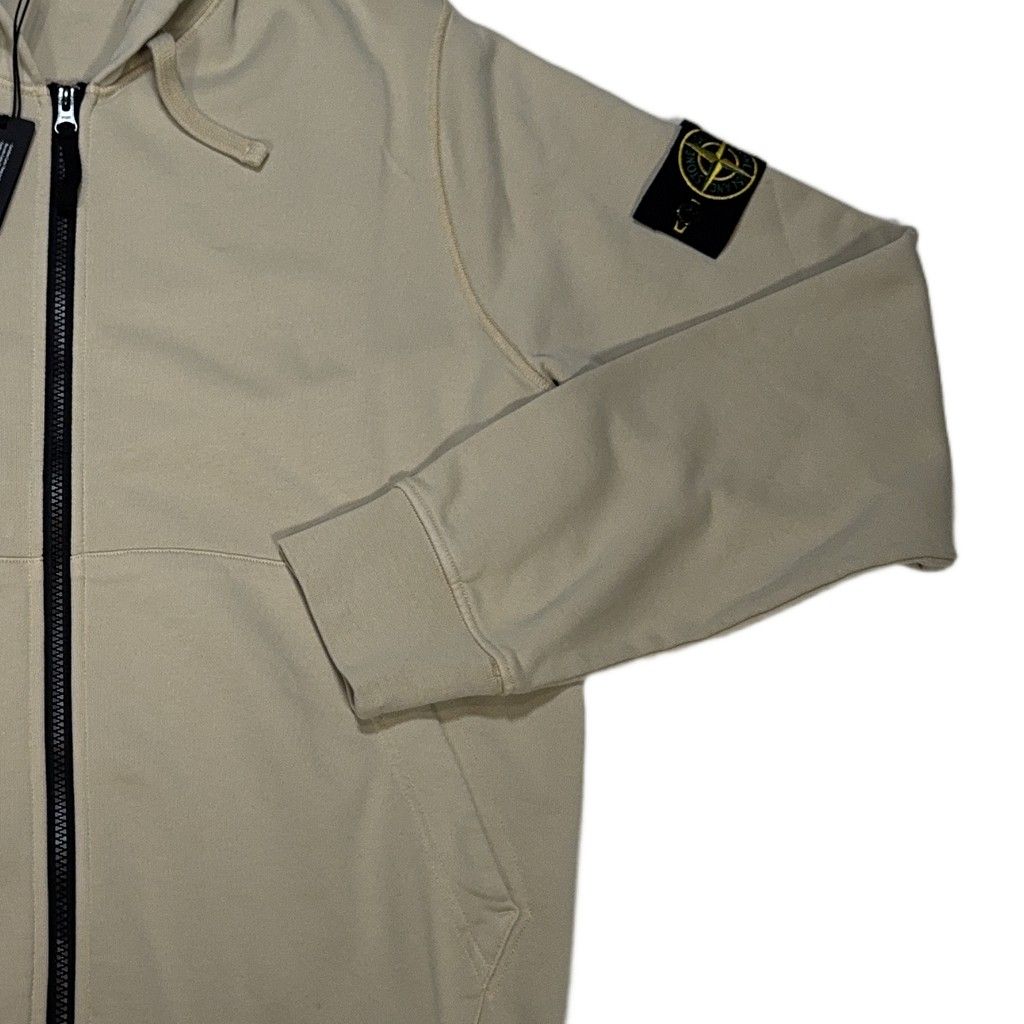 Stone Island Zip Up Beige Hoodie