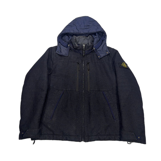 Stone Island Saia Doppia Faccia Hooded Jacket – Navy