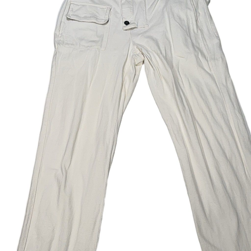 Stone Island Green Edge Dungarees Trousers – White