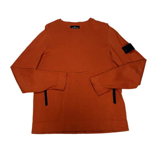 Stone Island Crew Neck Zip Pocket Jumper – Orange