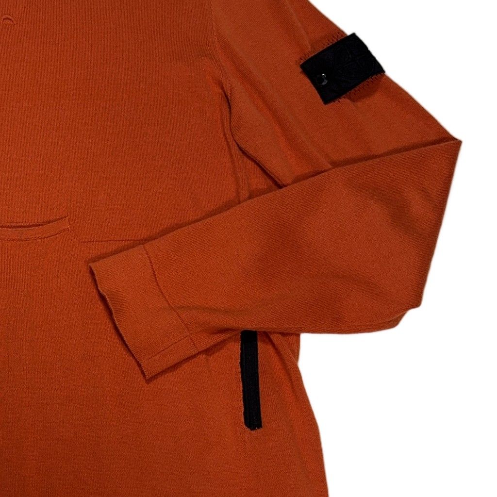 Stone Island Crew Neck Zip Pocket Jumper – Orange
