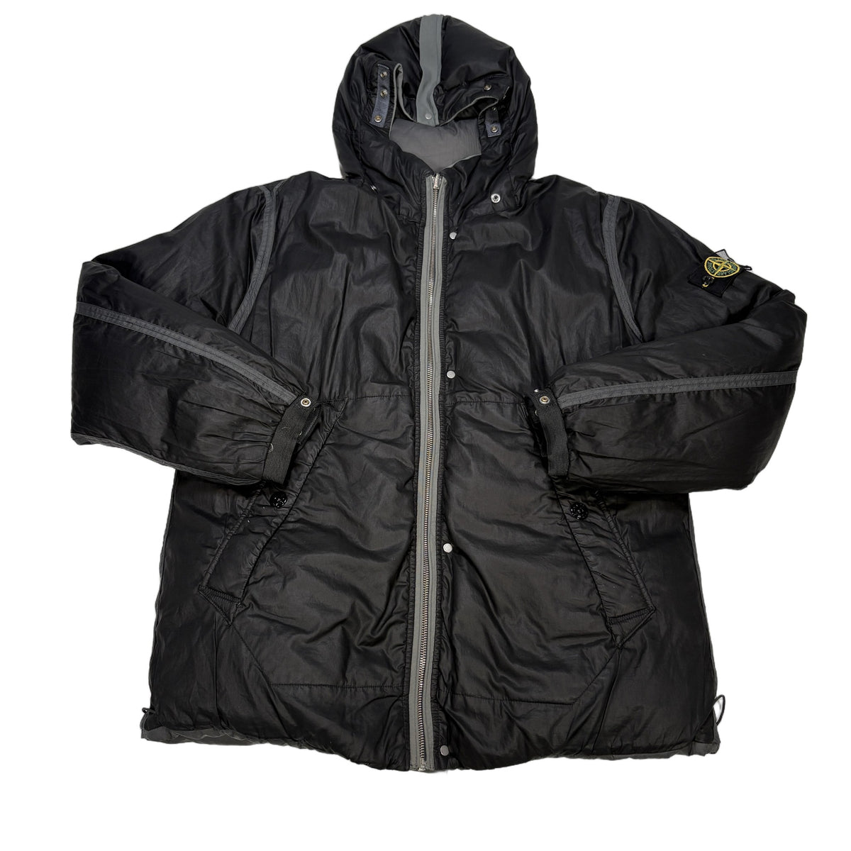 Stone Island Reversible Mesh Badge Grey Coat