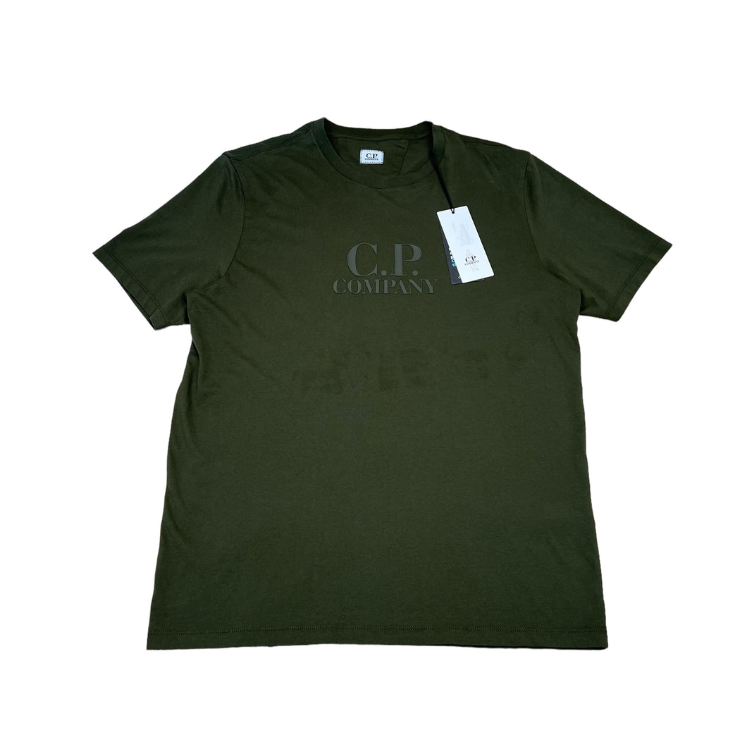 CP Company Khaki Green Logo-Print TShirt