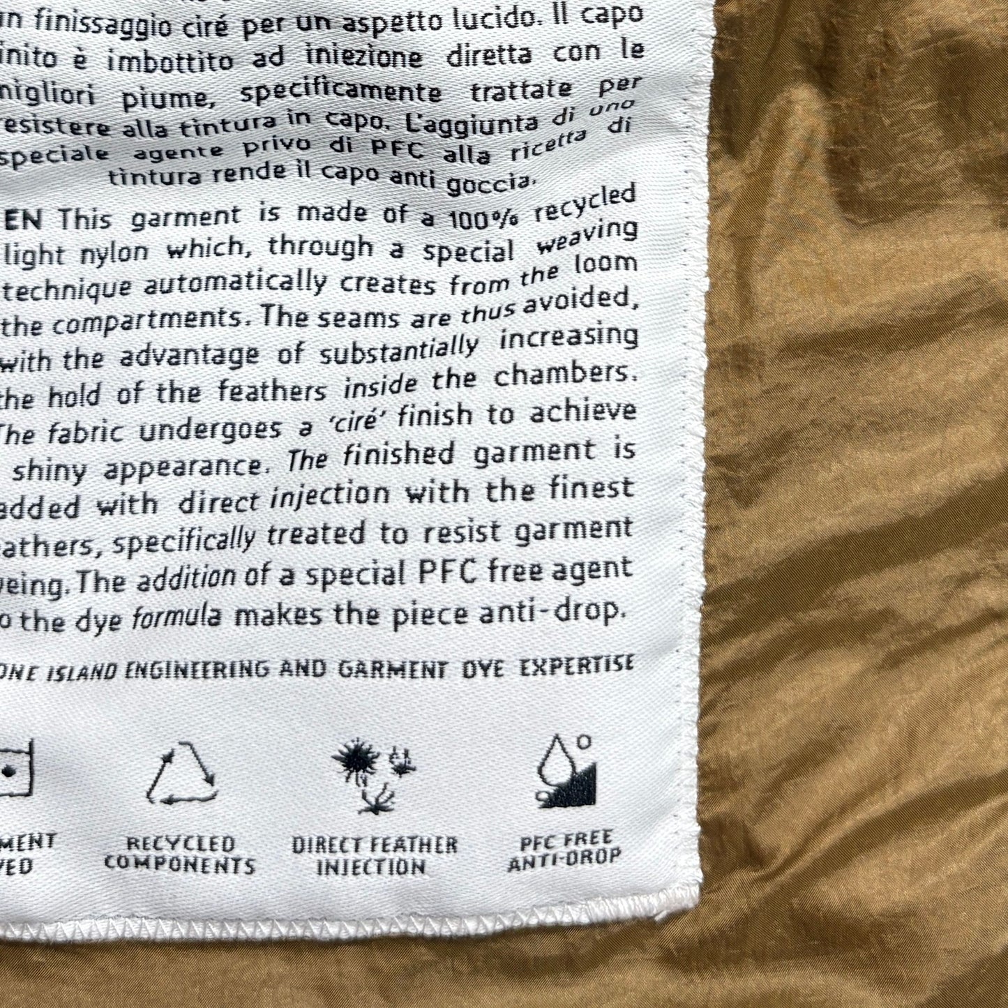 Stone Island Brown Loom Woven Chambers R-Nylon Down-TC Jacket