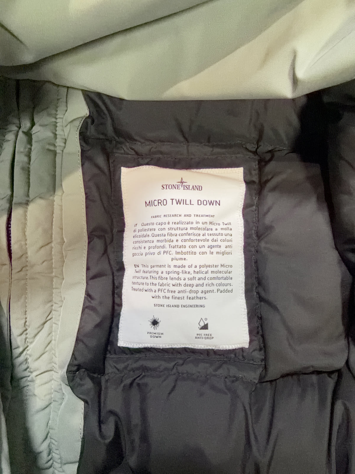 Stone Island Micro Twill Down Hooded Coat – Green