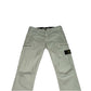 Stone Island White Zip-Pocket Brushed Cotton Cargo Trousers