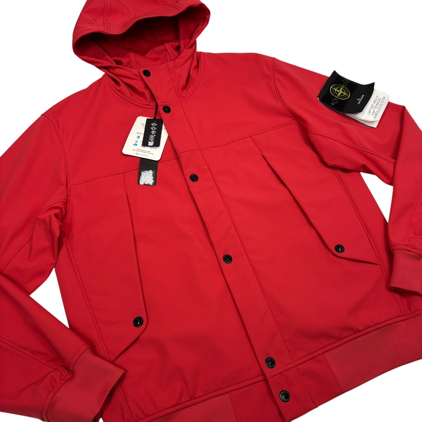 Stone Island Red Light Soft Shell-R e.dye Technology in Recycled Polyester Jacket