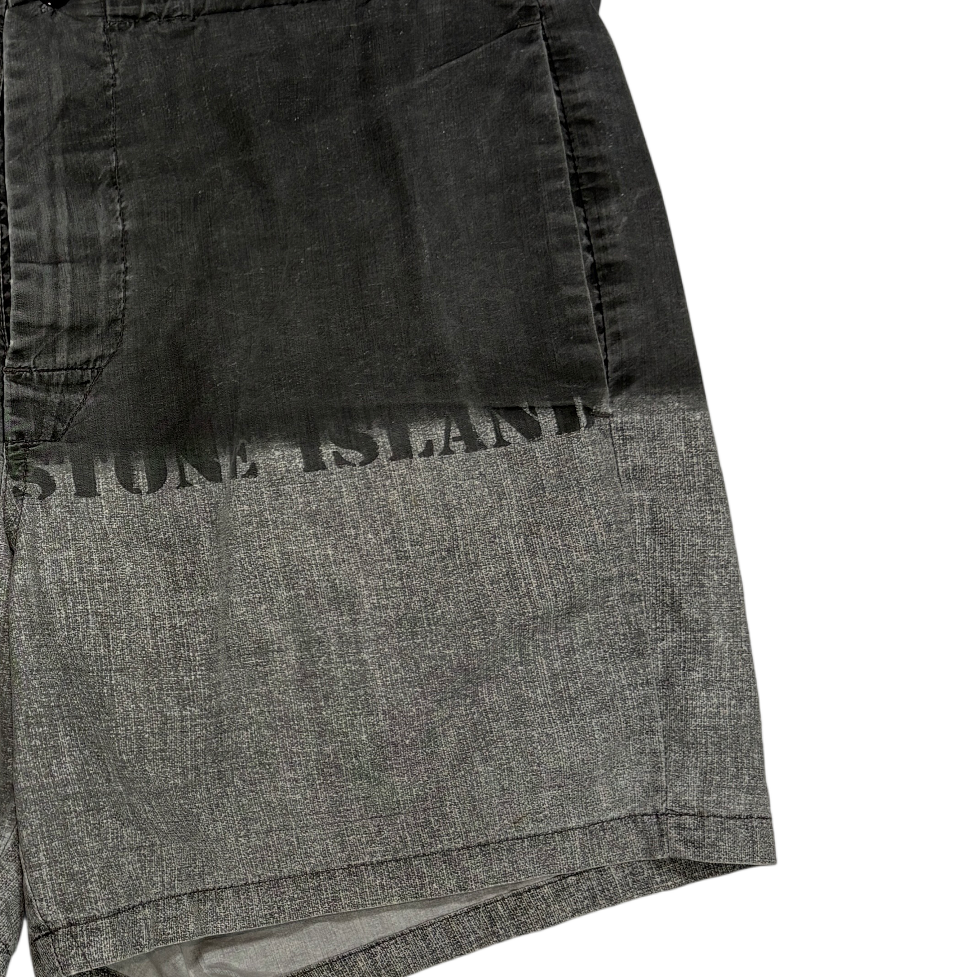Stone Island Logo-Print Spring/Summer 1995 Swim Shorts Grey Shorts