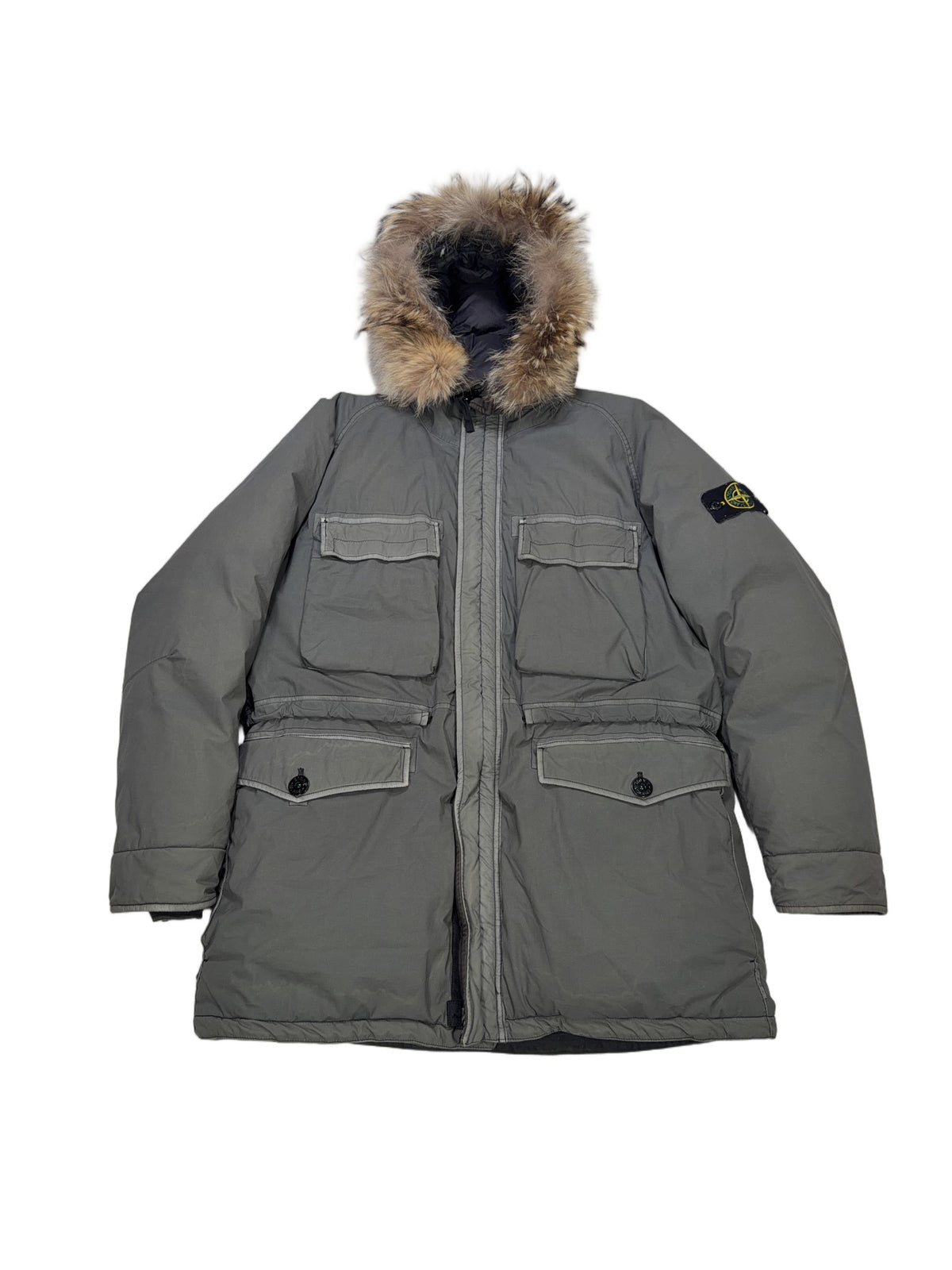 Stone Island Mussola Gommata Velour Down-TC Parka – Grey