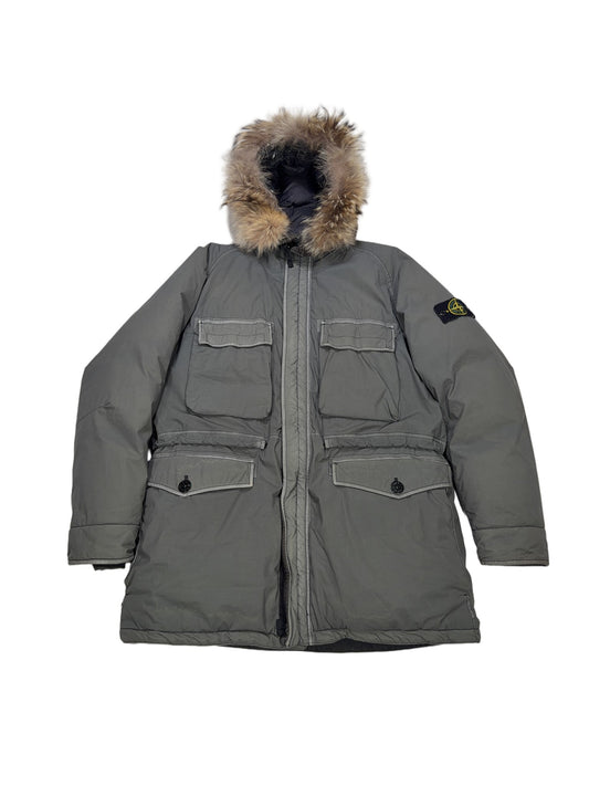Stone Island Mussola Gommata Velour Down-TC Parka – Grey