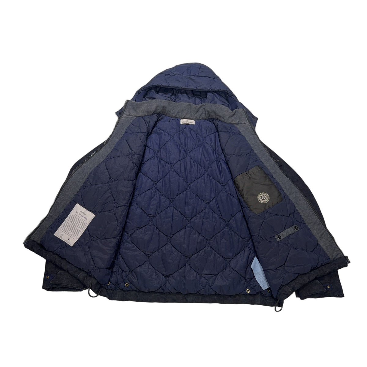 Stone Island Saia Doppia Faccia Hooded Jacket – Navy