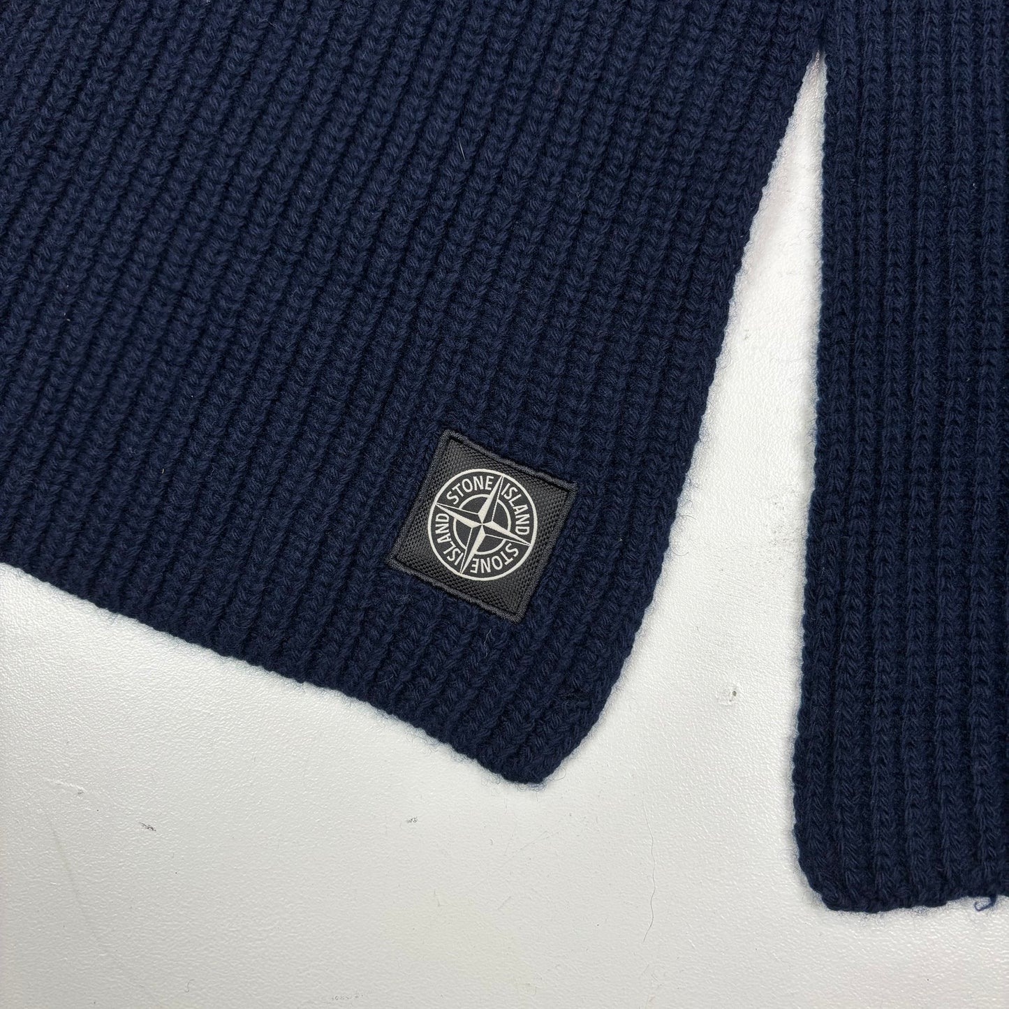 Stone Island Navy Blue Cotton Scarf