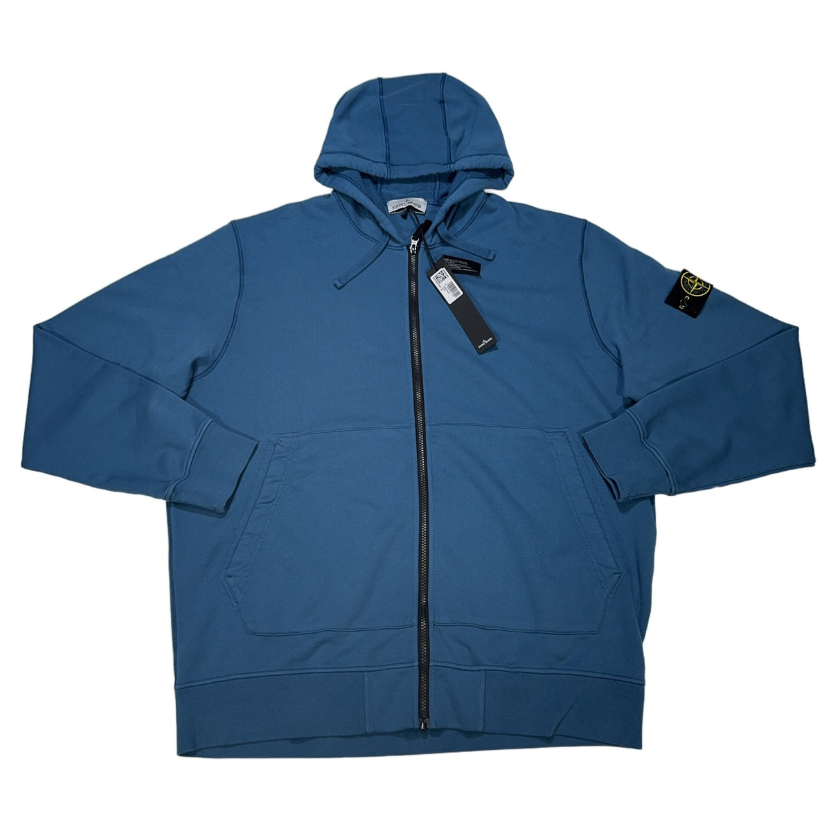 Stone Island Zip Up Blue Hoodie