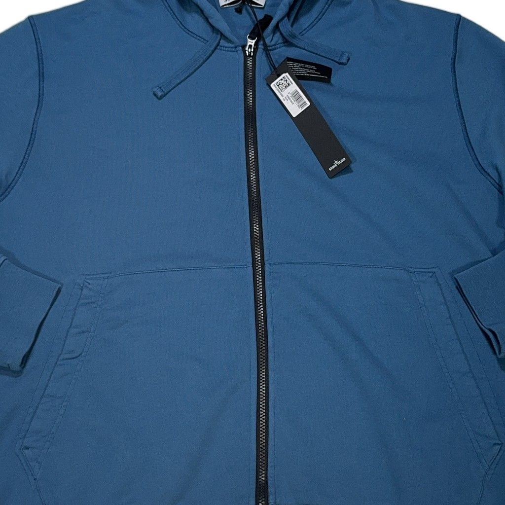 Stone Island Zip Up Blue Hoodie