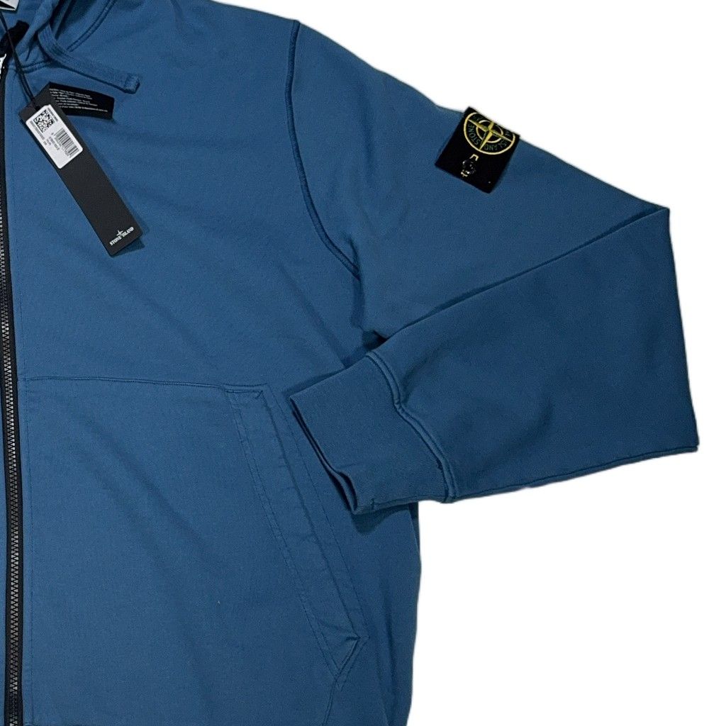 Stone Island Zip Up Blue Hoodie