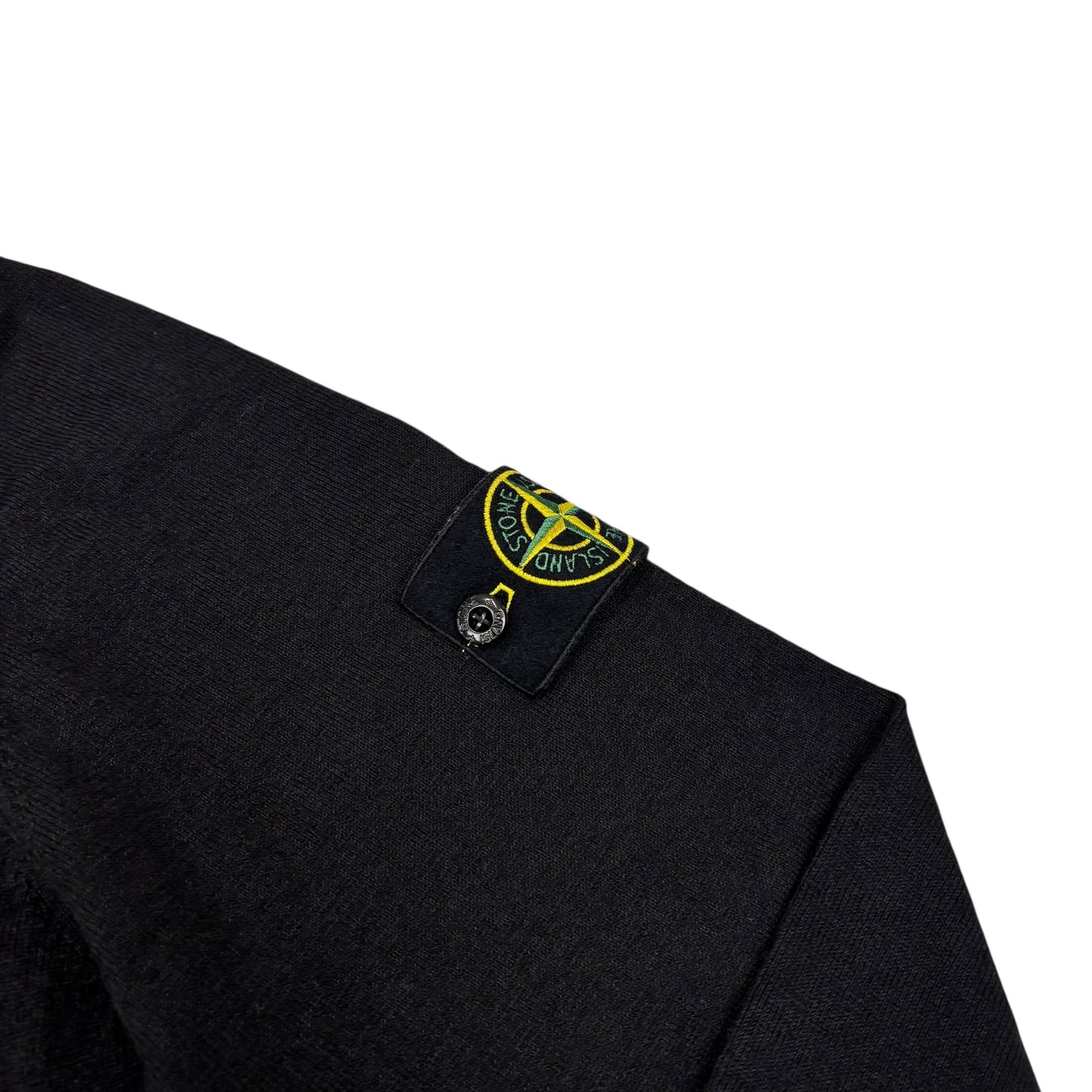 Stone Island Black Cotton Compass-Patch Crewneck Jumper