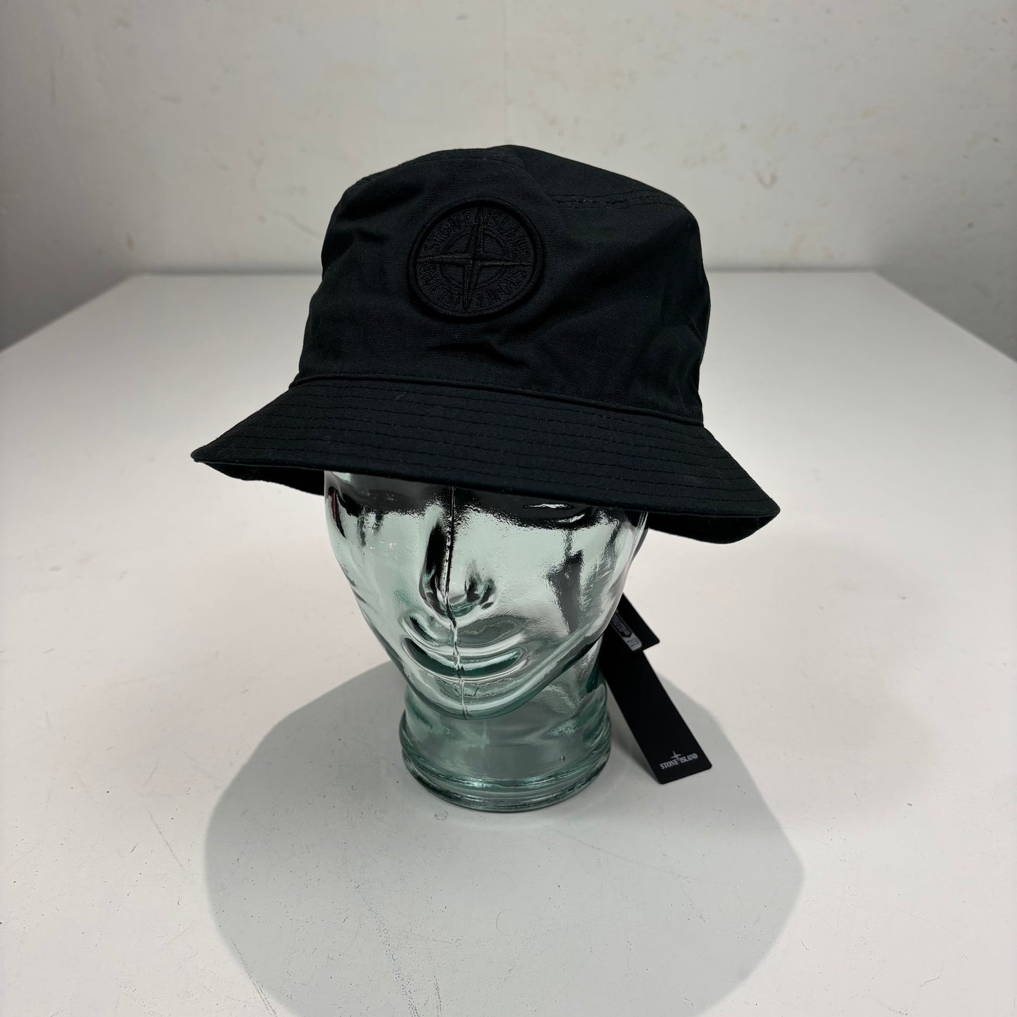 Stone Island Black Embroidered Logo Bucket Hat
