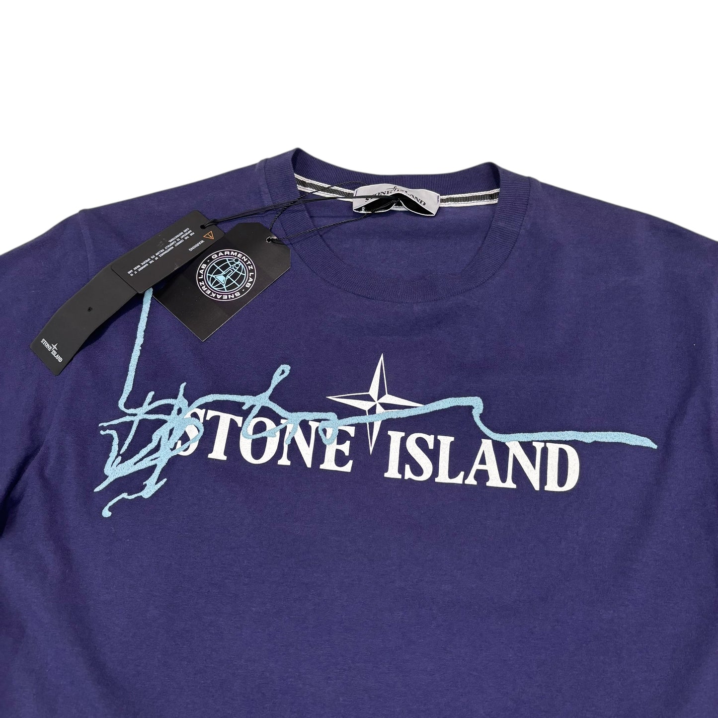 Stone Island Navy Blue Ink Two Embroidery TShirt