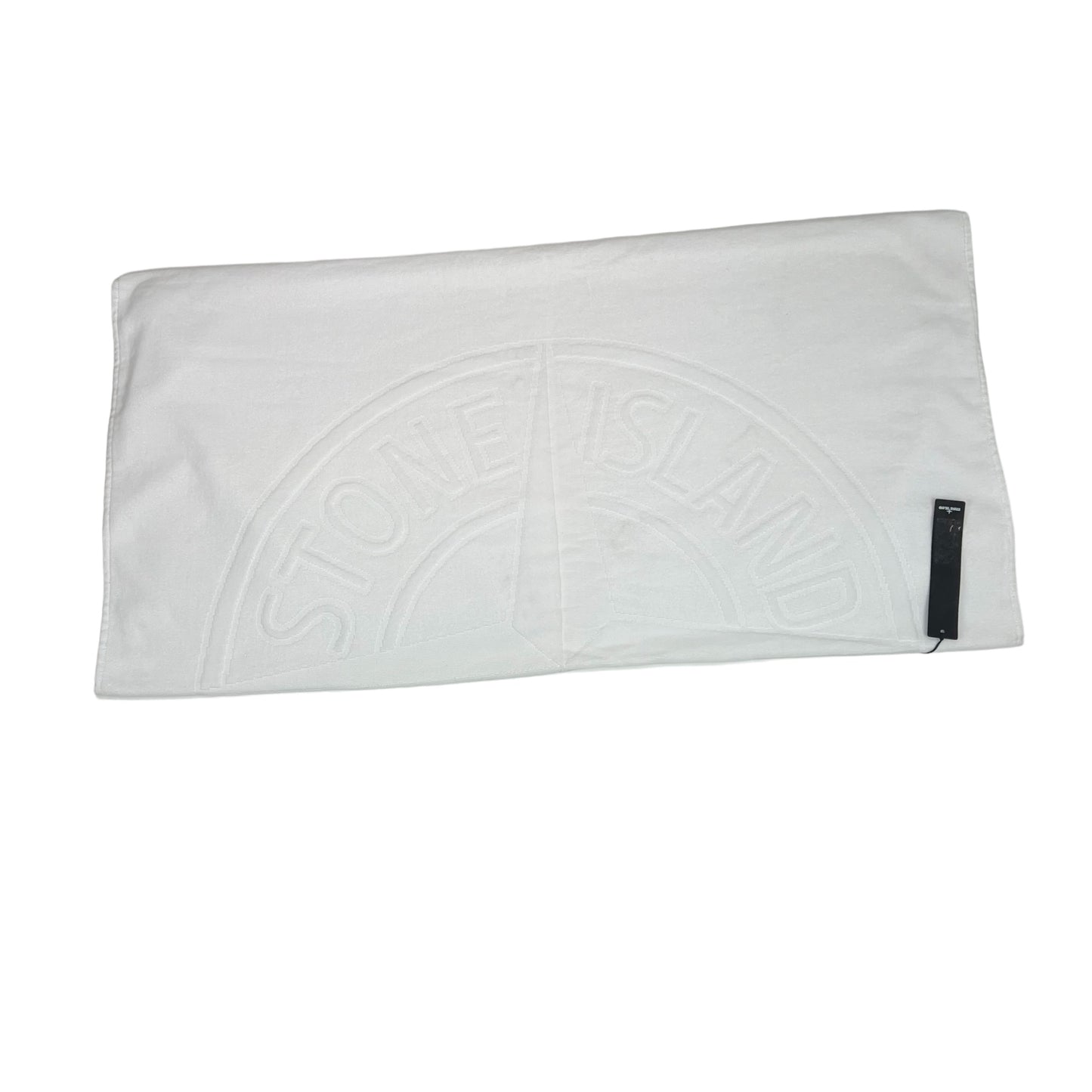 Stone Island White Logo-Embroidered Beach Towel