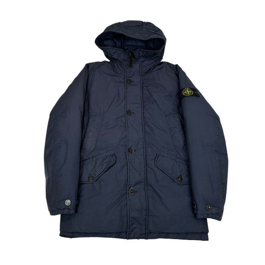 Stone Island Navy Blue Naslan Light Watro Down-TC Compass Patch Coat