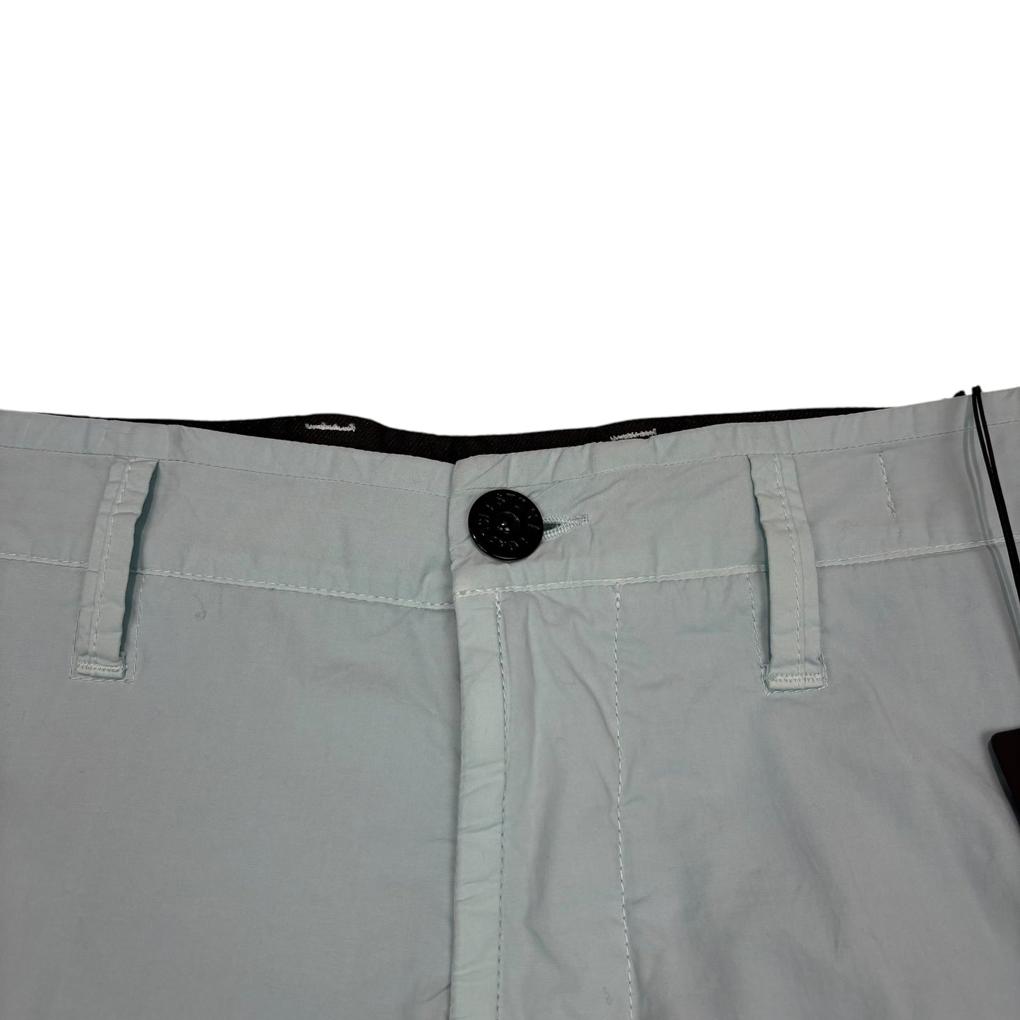 Stone Island Ice Blue Compass-Patch Cargo Shorts