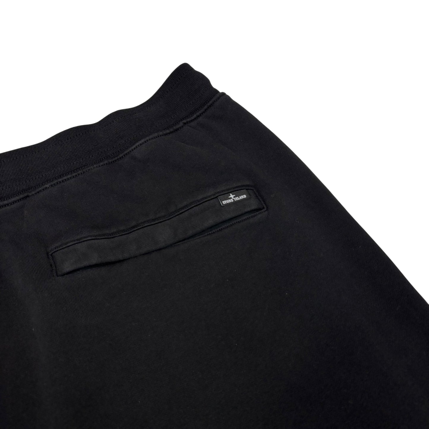 Stone Island Black Bermuda Red Detail Embroidery Cotton Shorts