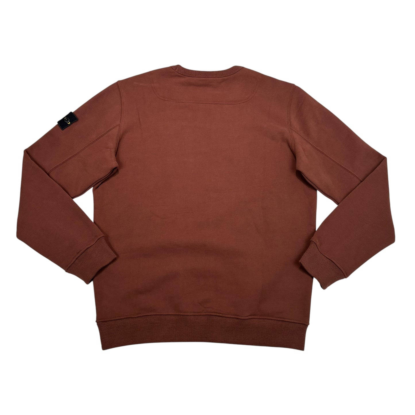 Stone Island Brown Compass-Patch Crewneck Jumper