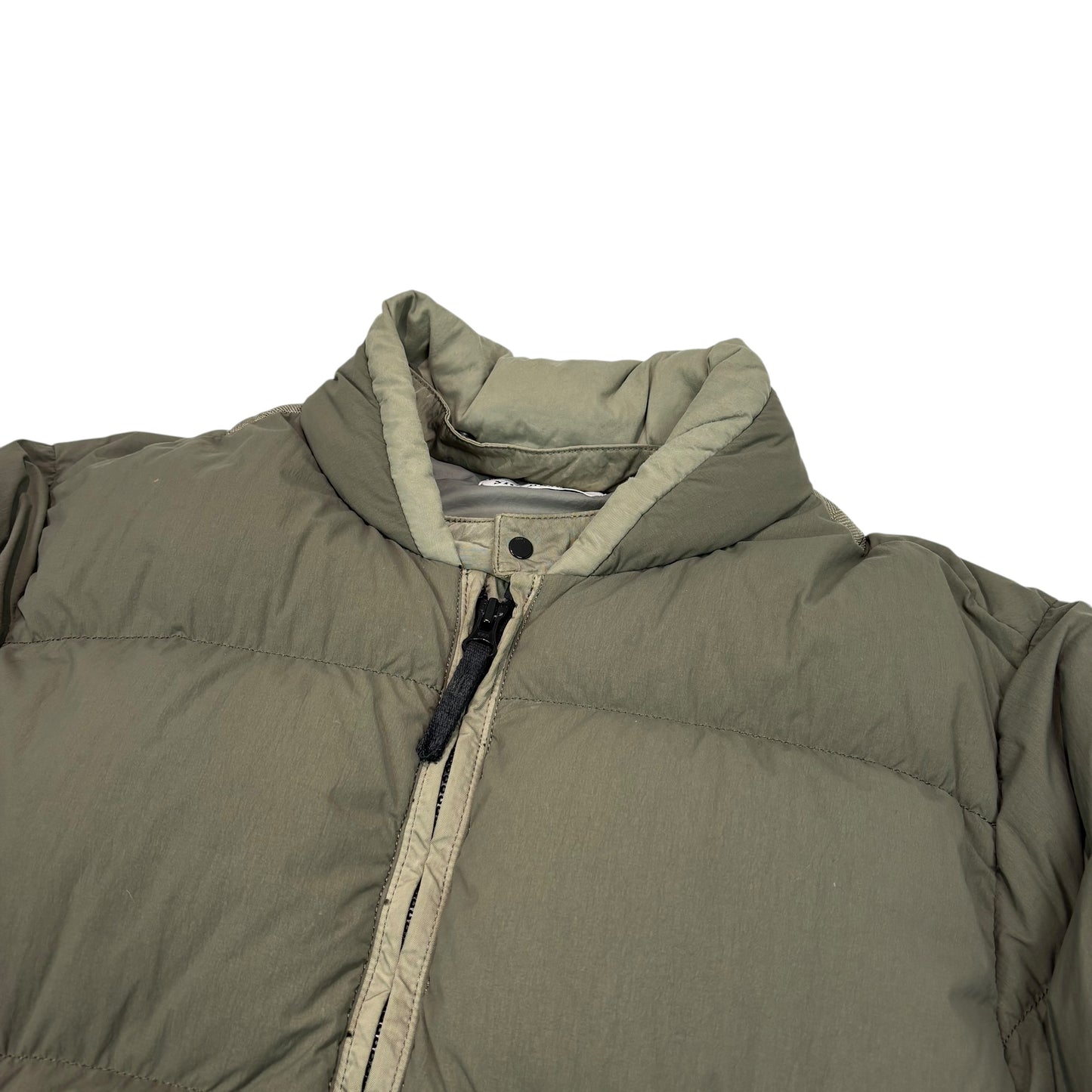 Stone Island Brown Garment Dyed Organic Feel Tela NY Down Jacket